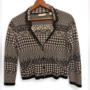 Coldwater Creek Geometric Blazer Wool Blend Sweater